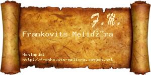 Frankovits Melióra névjegykártya